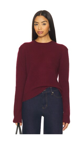 Easy Long Sleeve Crew Sweater in Barolo | Revolve Clothing (Global)