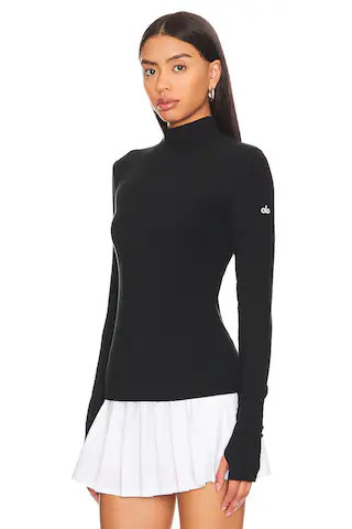 alo Wellness Ribbed Long Sleeve in Black from Revolve.com | Revolve Clothing (Global)