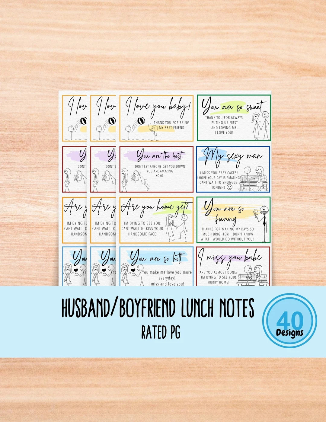 Husband Lunch Notes | Etsy (US)