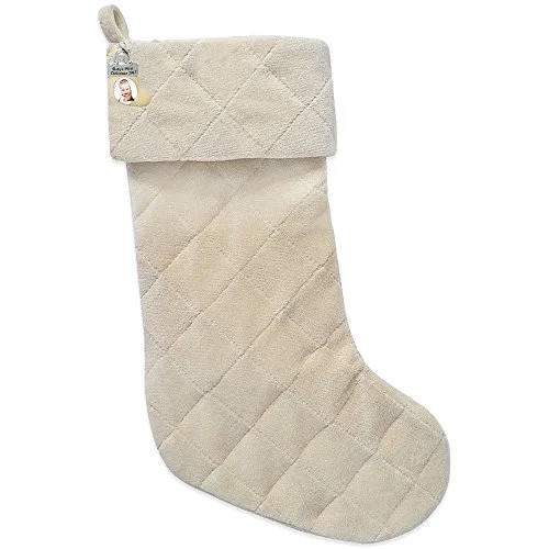 Harvey Lewis Velvet Christmas Stocking in Cream Set of 2 - Walmart.com | Walmart (US)