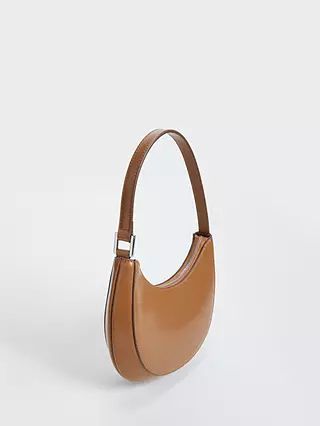 Mango Oval Short Handle Shoulder Bag, Medium Brown | John Lewis (UK)