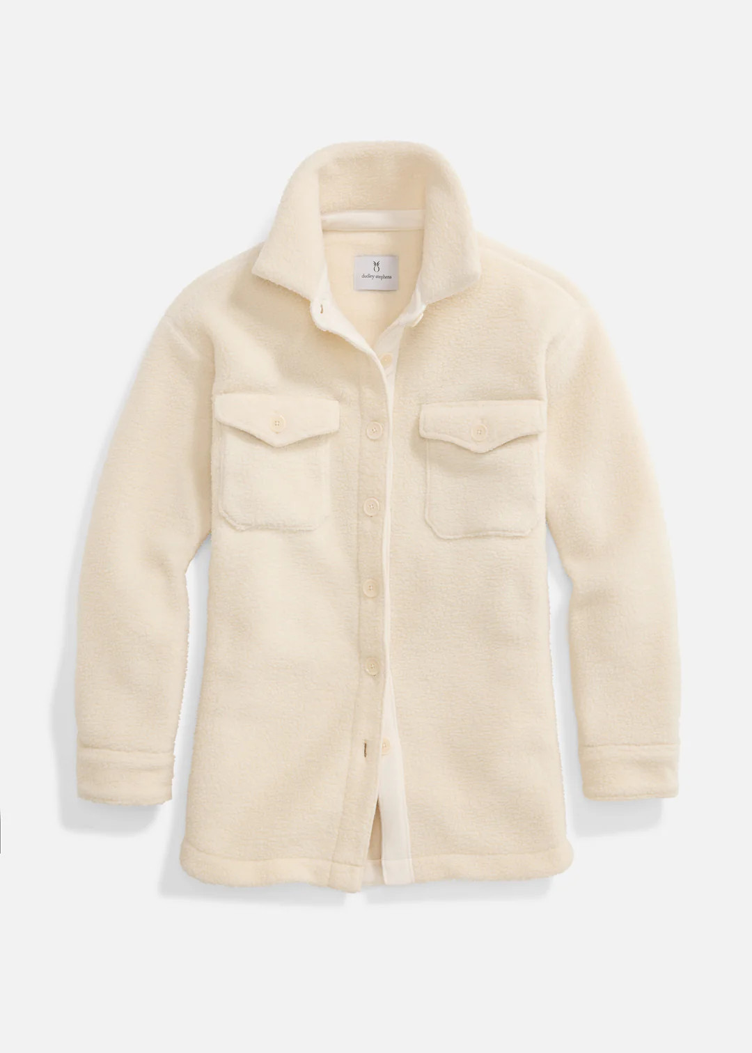 Sheephill Shacket in Sherpa Fleece (Cream) | Dudley Stephens
