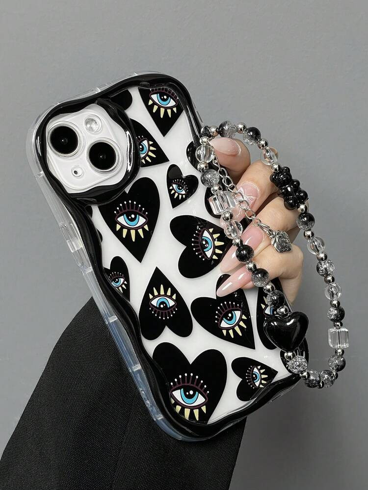 Shockproof Devil Eye Element Novelty Glossy Heart Eye Print 1pc Fashionable Thick Impact Resistan... | SHEIN