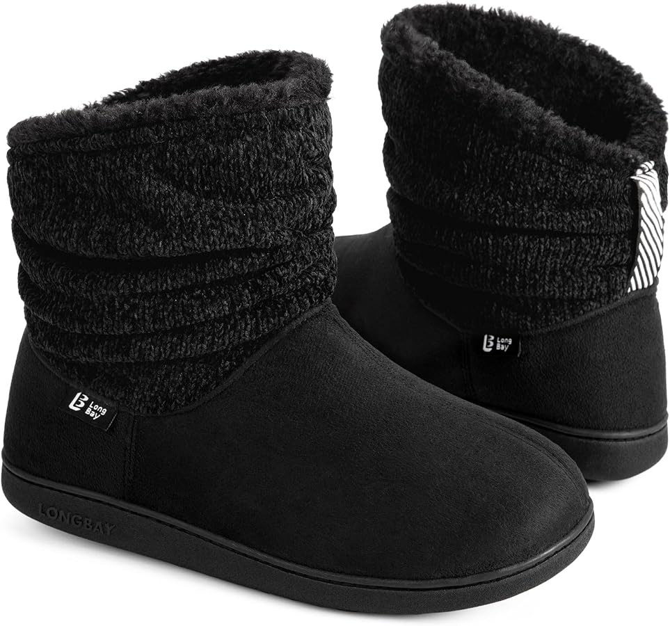 LongBay Slippers Boots for Women Warm Winter Fuzzy Bootie House Shoes Gifts | Amazon (US)
