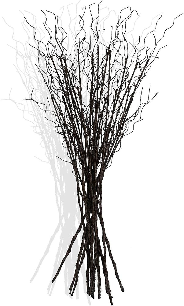 12 Pcs Artificial Curly Willow Branches Plants Decorative Brown Twig Stems Spray Tall for Vase DI... | Amazon (US)