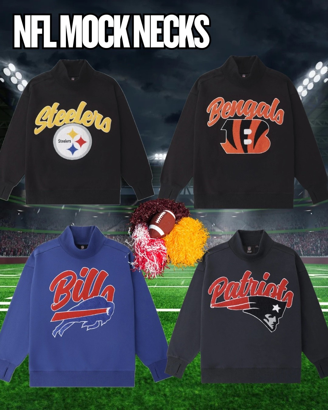 So many cute NFL mock neck finds! I already got one for the Cleveland Browns and it’s so cozy!

#LTKSeasonal #LTKMidsize