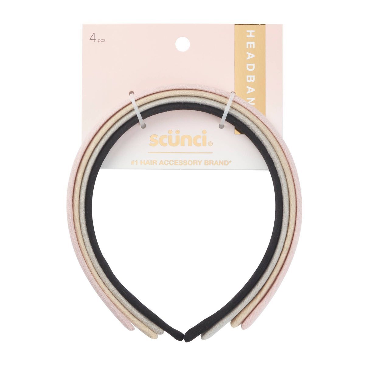 scunci Microsuede Neutral Headbands - 4ct | Target