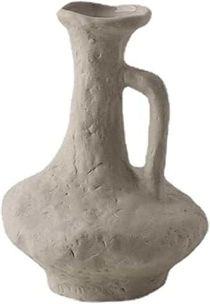 Unique Abstract Art Ceramic Vase Handmade Home Retro Dried Flower Decoration Aesthetic Room Decor | Amazon (US)