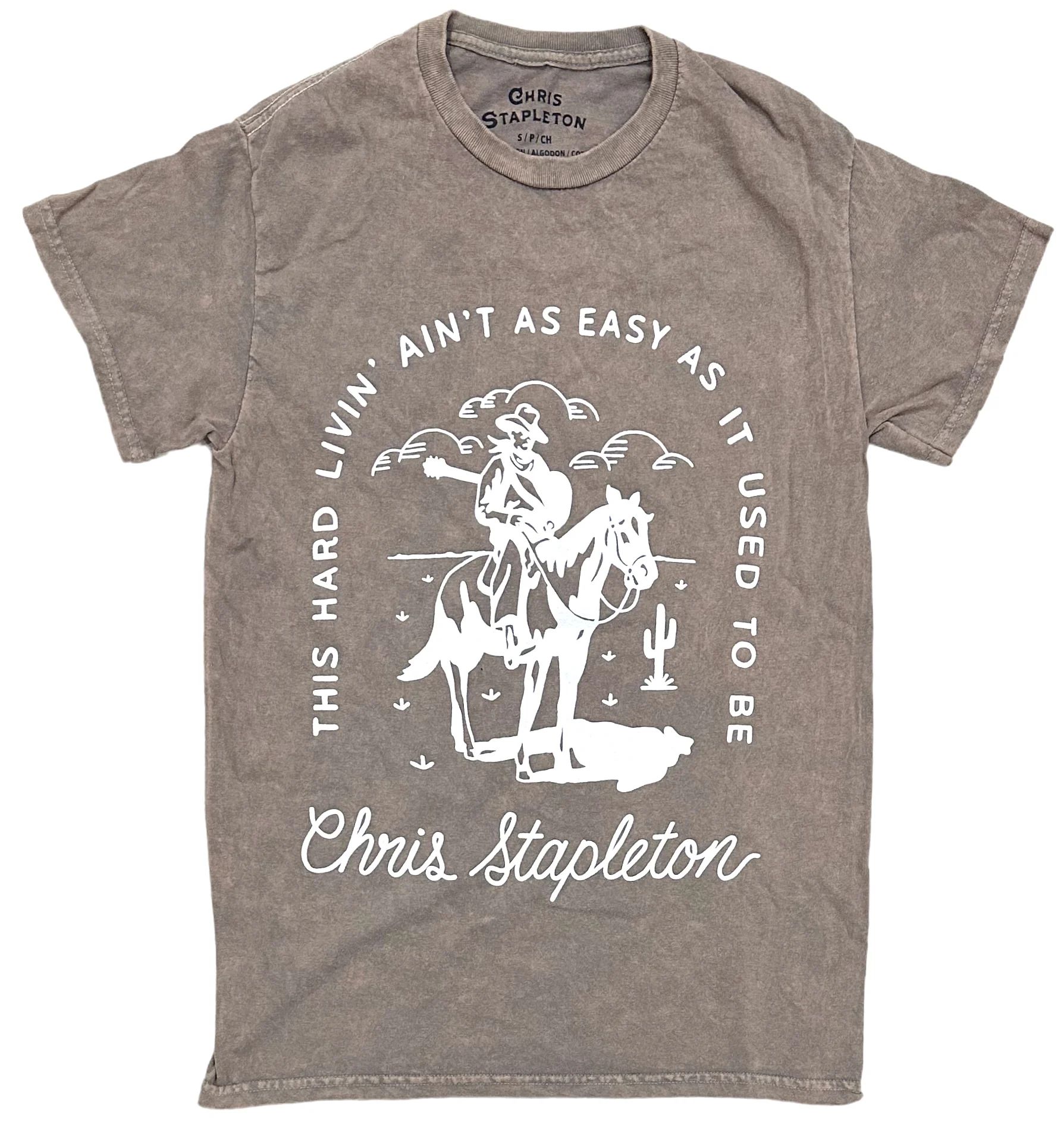 Chris Stapleton Men's Mineral Stone Acid Distressed Vintage Wash Tee T-Shirt (Large, Brown Acid W... | Walmart (US)