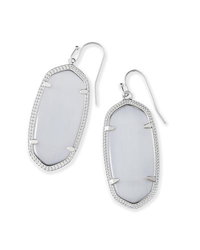 Elle Silver Drop Earrings in Slate Cats Eye | Kendra Scott