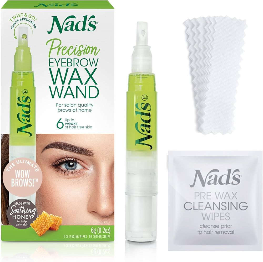 Nad's Eyebrow Shaper Wax Kit Eyebrow Facial Hair Removal Delicate Areas Cotton Strips, Cleansing ... | Amazon (US)