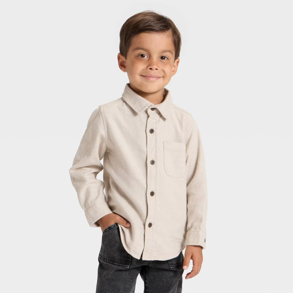 Toddler Boys' Long Sleeve Woven Button-Down Shirt - Cat & Jack™ | Target