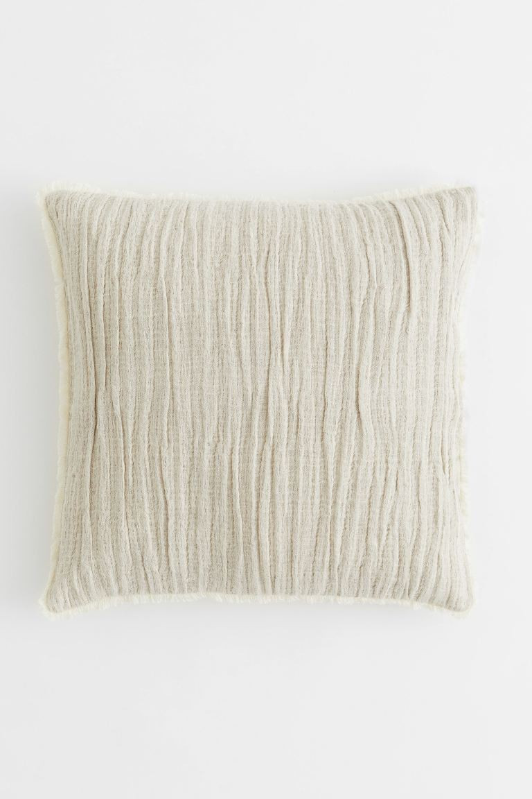 Crinkled Linen-blend Cushion Cover | H&M (US + CA)