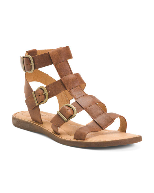 Haidee Leather Comfort Gladiator Sandals | TJ Maxx