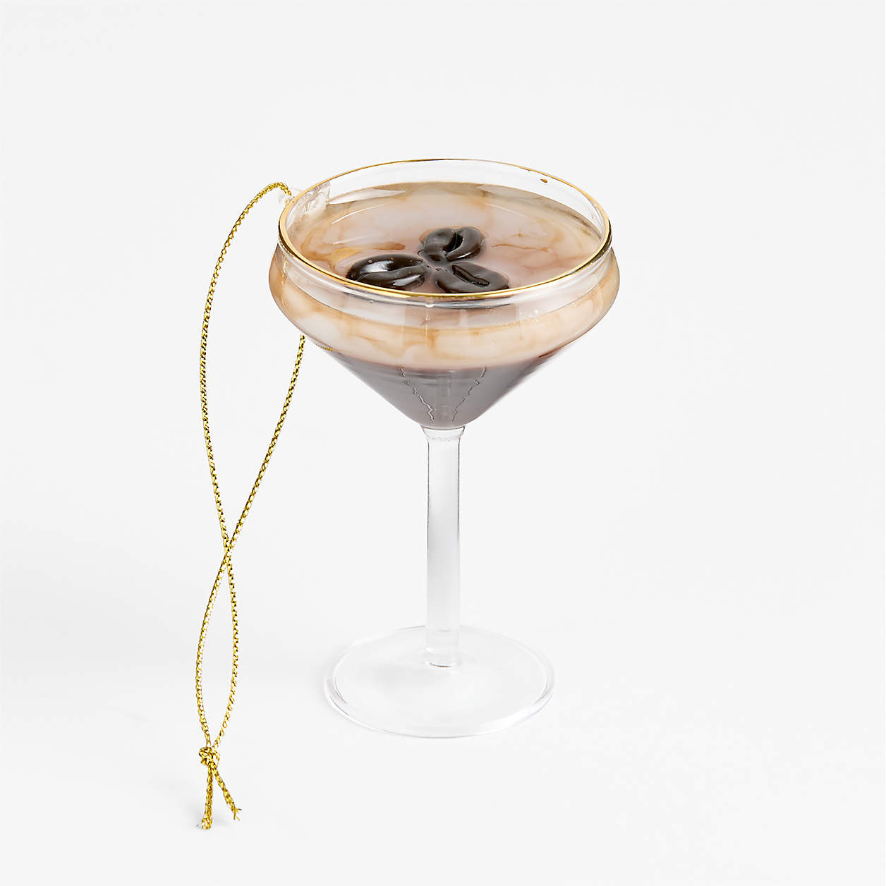 Espresso Martini Glass Christmas Tree Ornament | Crate & Barrel | Crate & Barrel