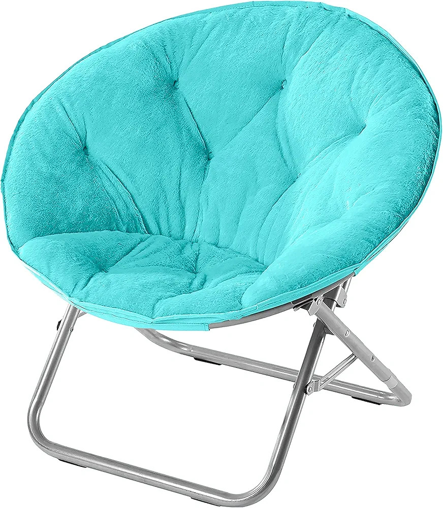 Urban Lifestyle Faux Fur Saucer Chair, Aqua Blue | Amazon (US)