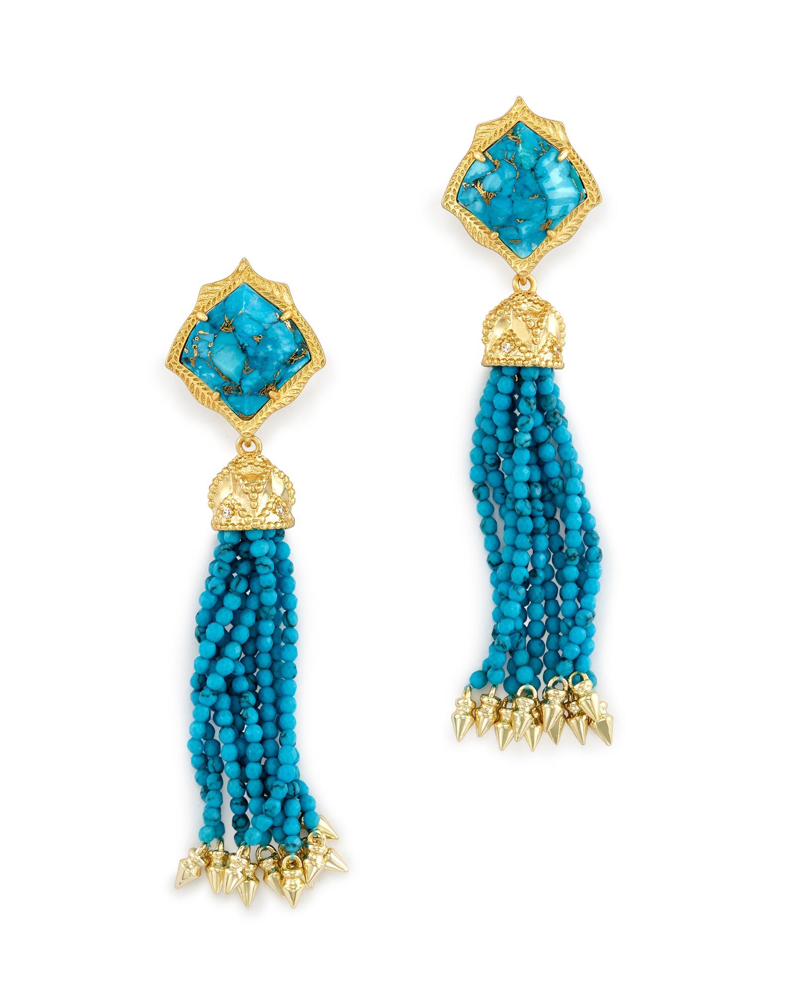 Misha Statement Earrings in Bronze Veined Turquoise | Kendra Scott