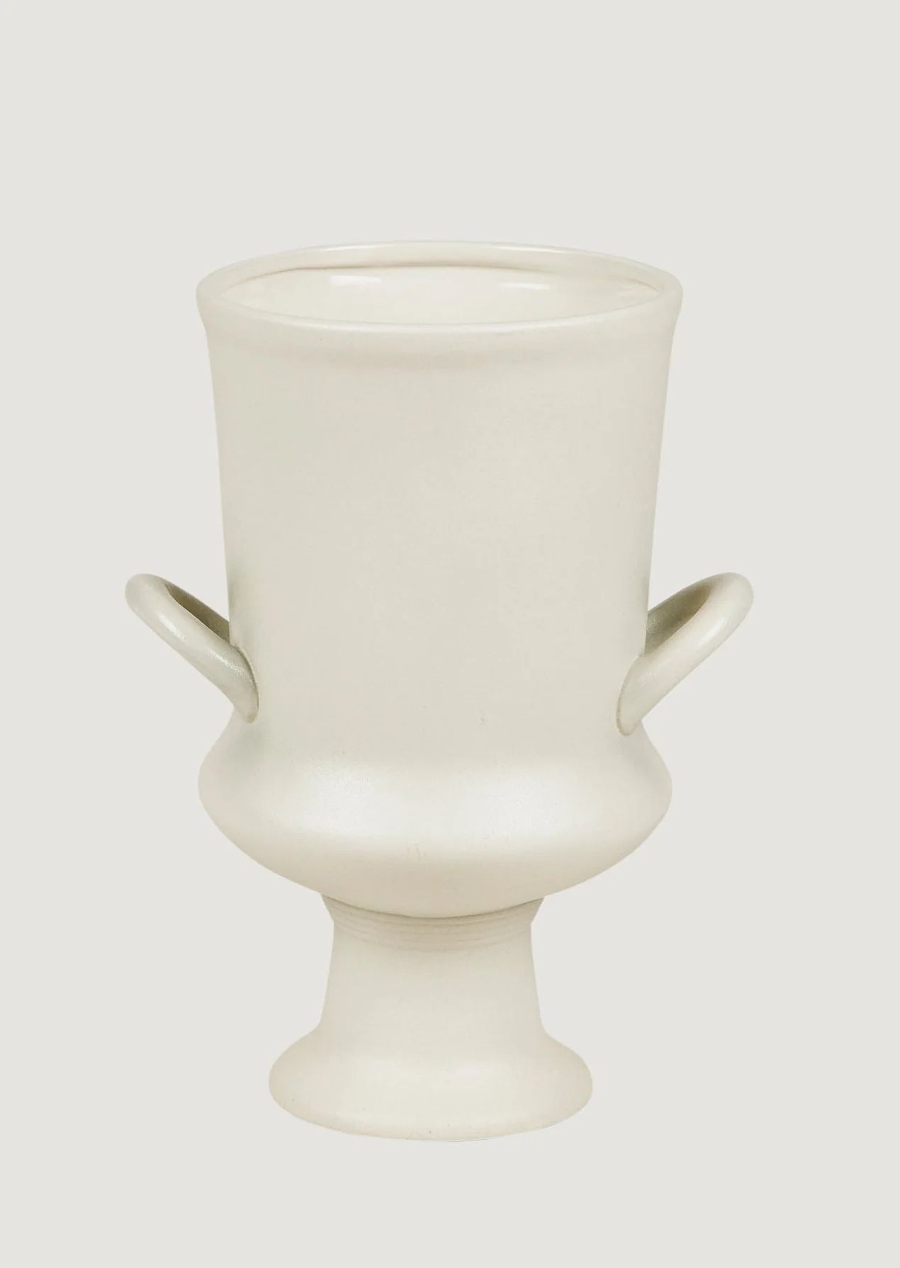 Chalk White Matte Ceramic Urn Vase - 12" | Afloral
