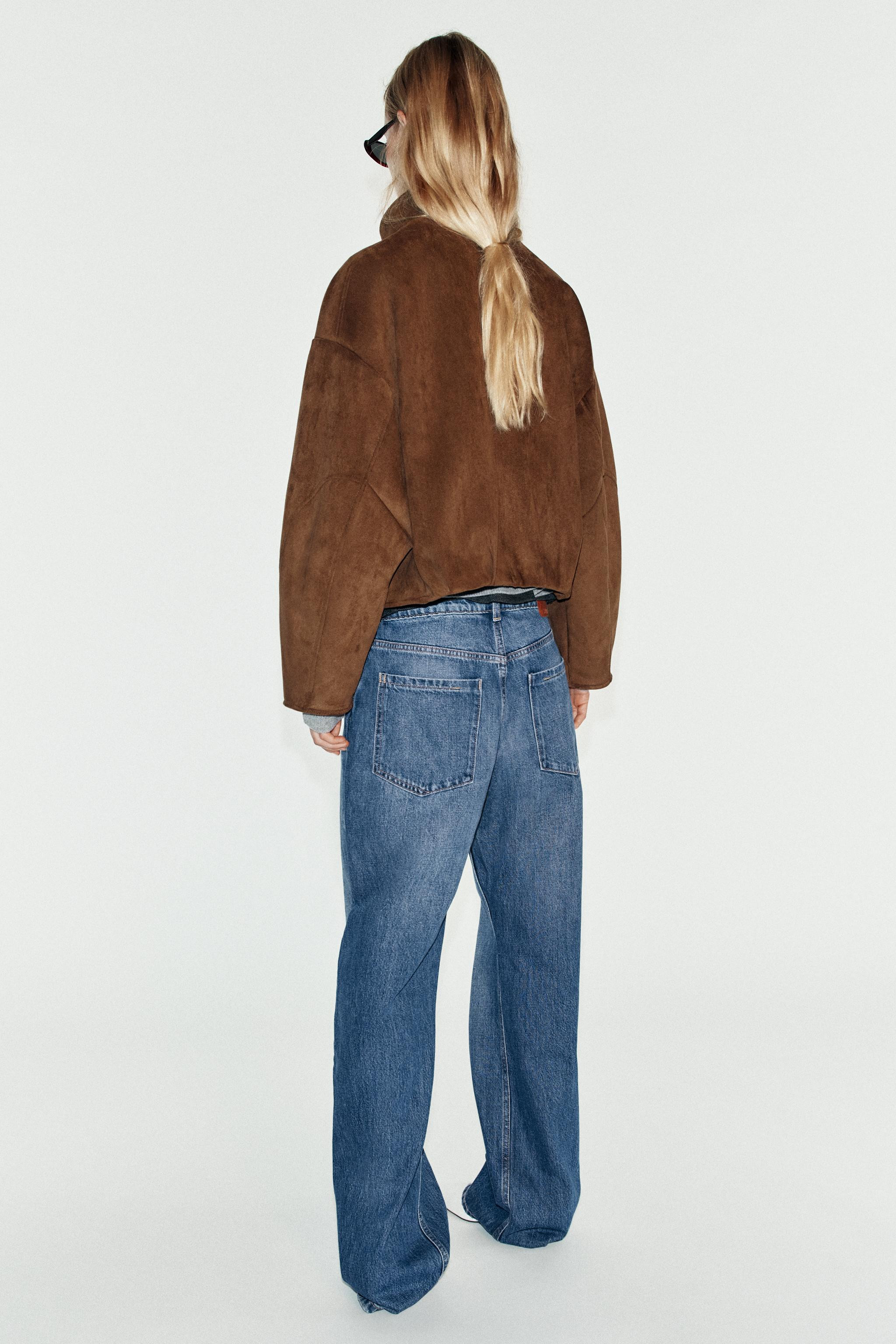 CROPPED FAUX SUEDE JACKET | Zara UK