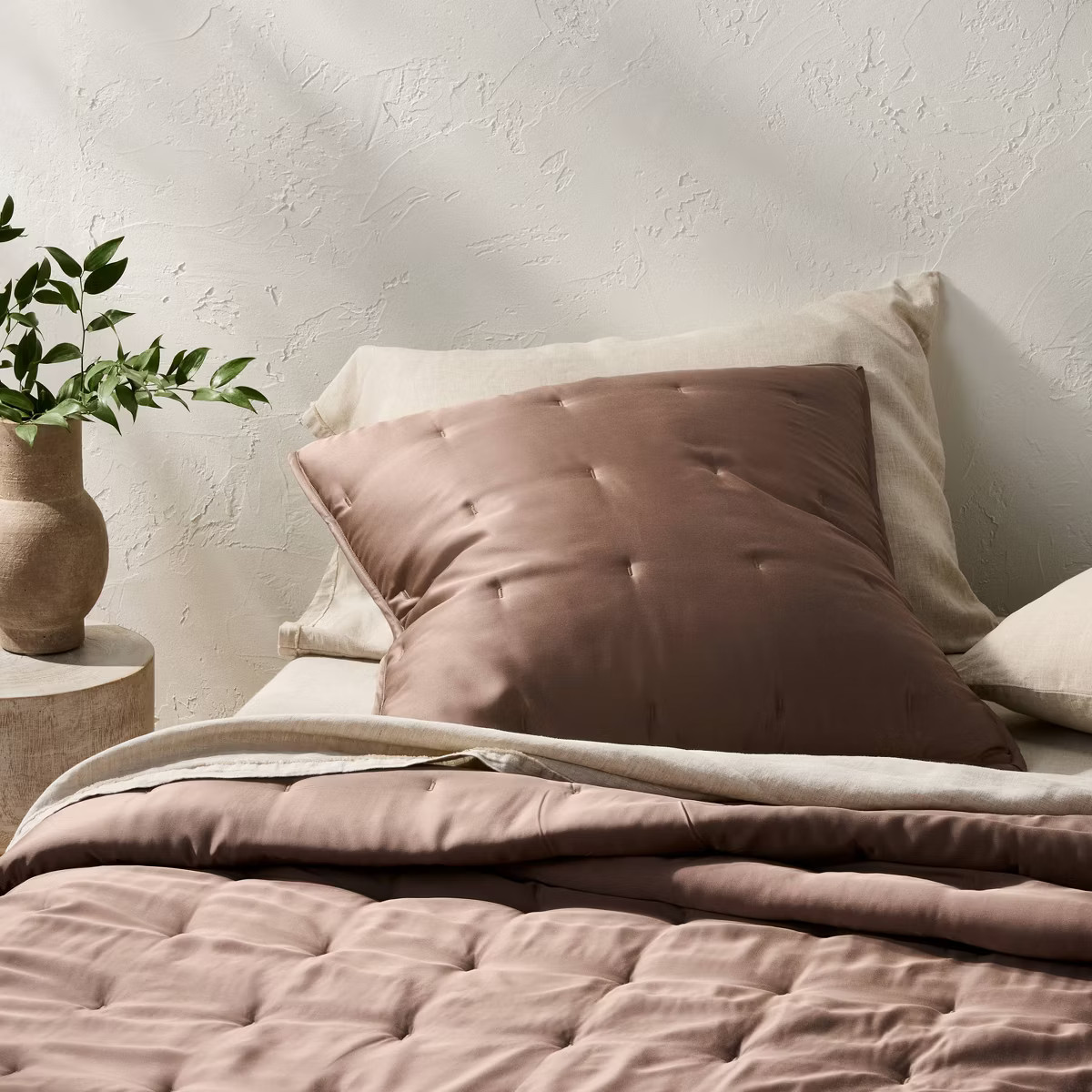 Euro Rayon from Bamboo Quilt Pillow Sham Ivory - Casaluna™ | Target