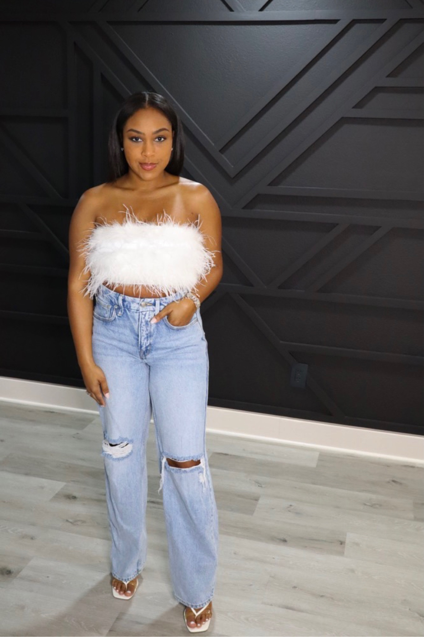 Jeans and a cute top never get old! This look is perfect for spring 🤍
Feather top runs small, I sized up to a medium.

#LTKFind #LTKstyletip #LTKSeasonal