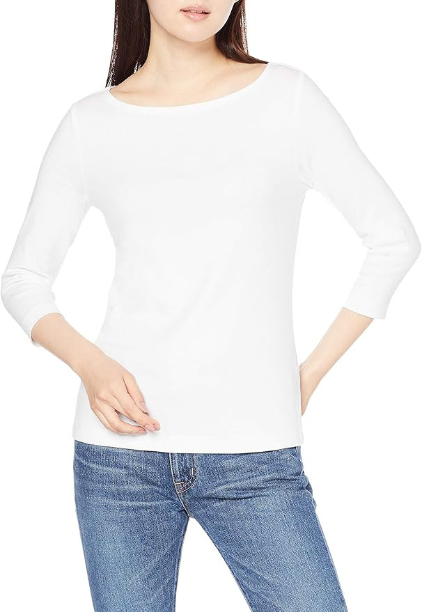 Amazon Essentials Women's Slim-Fit 3/4 Sleeve Boat Neck Cotton Modal Micro Rib T-Shirt | Amazon (US)