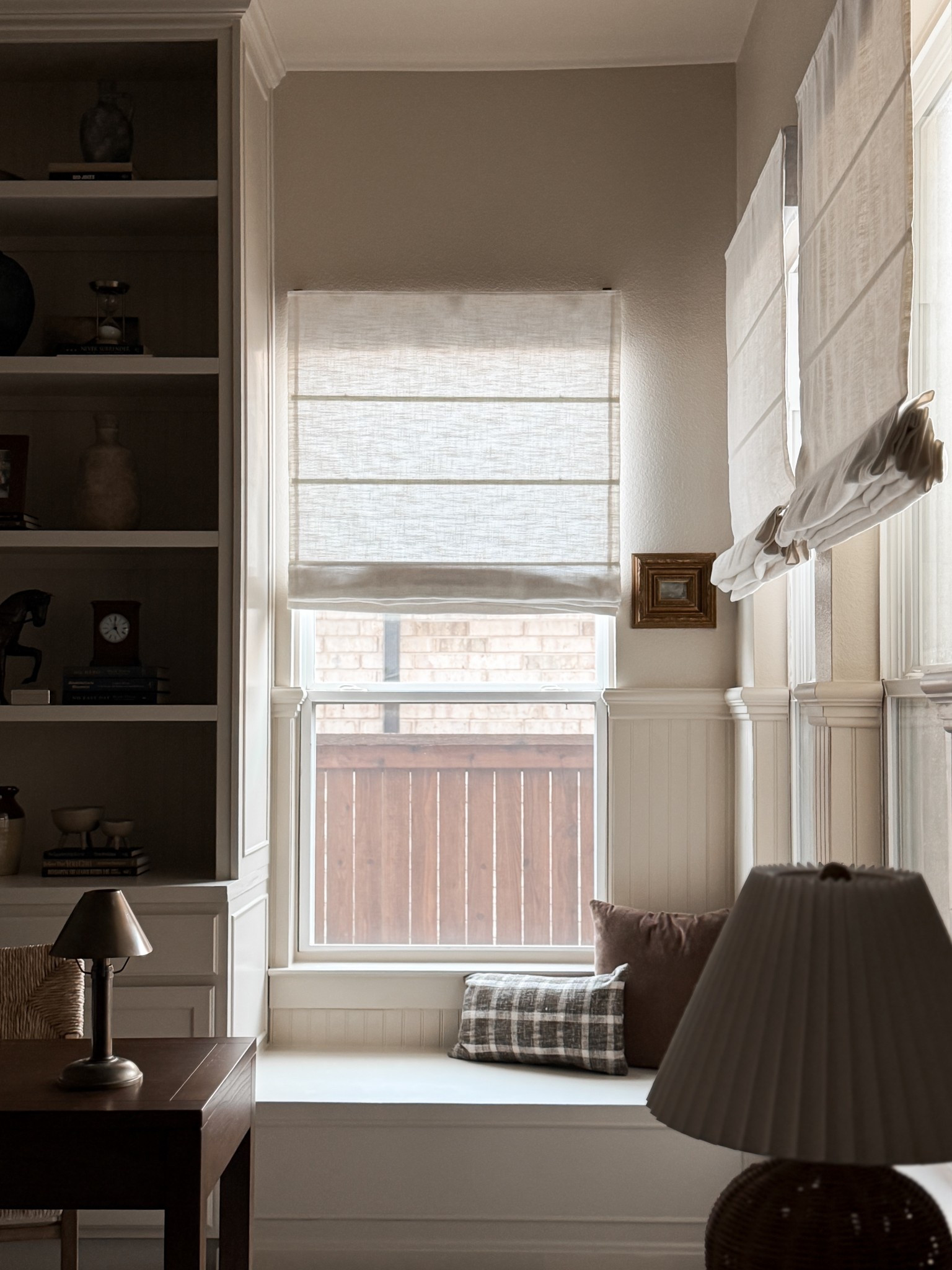 Neutral curtains Lily linen Roman shade ivory white, office, shades 

#LTKHome