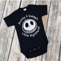 Mommy & Daddys Little Nightmare The Nightmare Before Christmas Jack Skellington Inspired Onepiece Bo | Etsy (US)