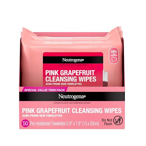 Neutrogena Makeup Remover Cleansing Towelettes, Pink Grapefruit, 25 Count, Twin Pack | Amazon (US)