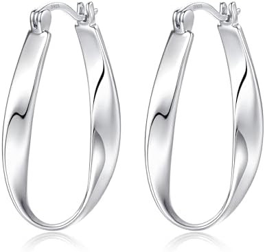 DAILY VIBES Big Gold Twisted Hoop Earrings for Women 925 Sterling Silver Post Dainty Large Hypoal... | Amazon (US)