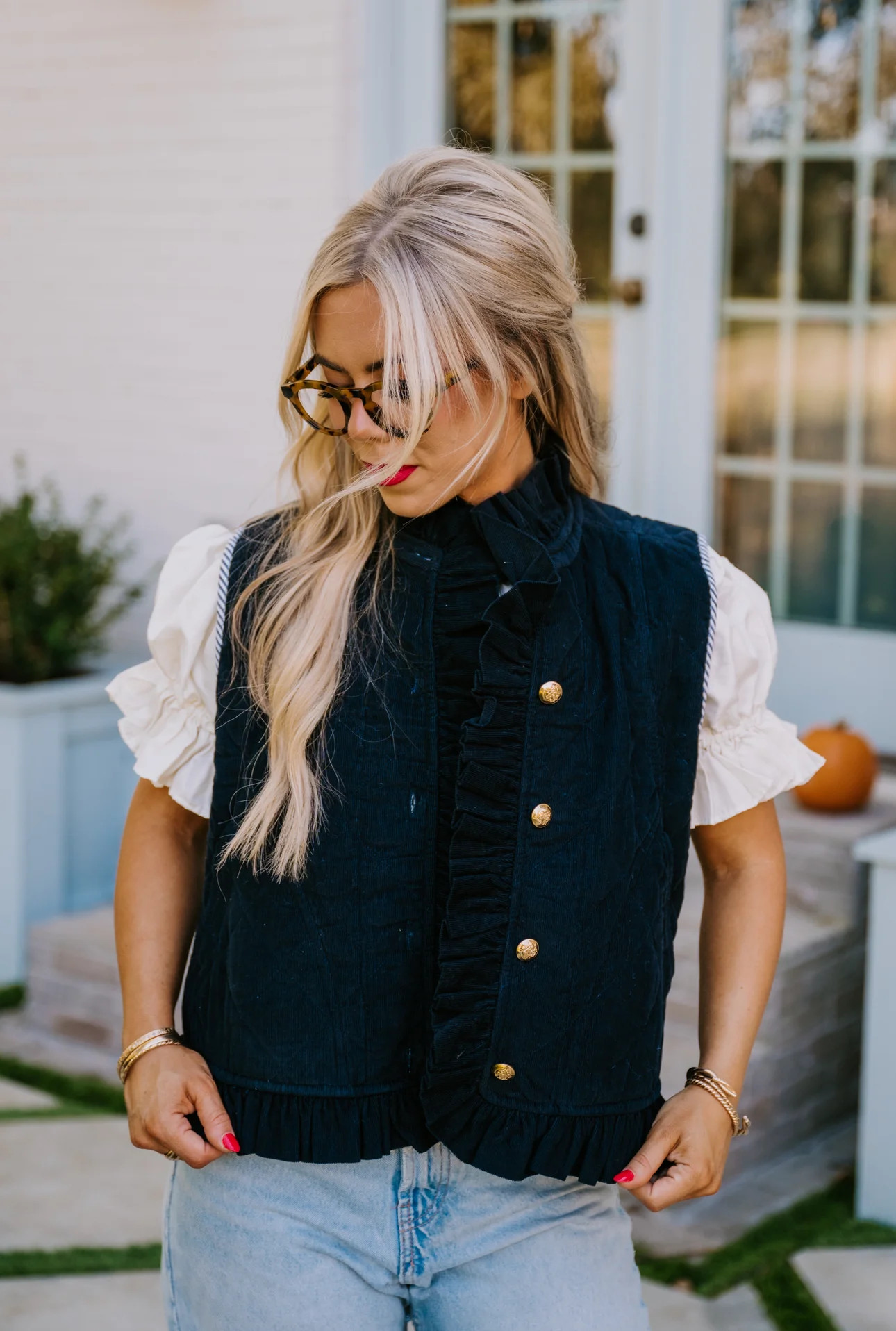 Vivienne Vest in navy | Elizabeth Wilson Designs