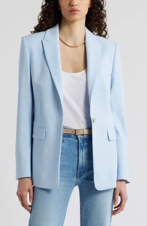 Nordstrom The Ingrid Classic Fit Blazer in Blue Floaty at Nordstrom, Size Xx-Small | Nordstrom