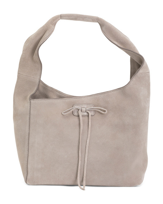 Suede Shoulder Bag With Bow Detail | TJ Maxx