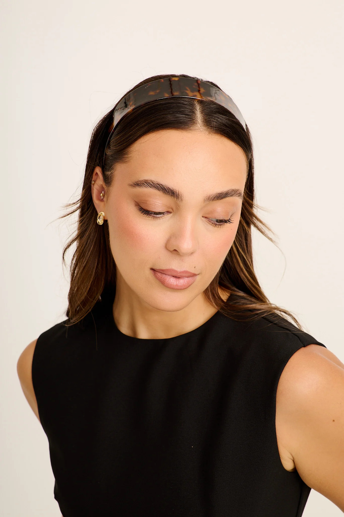 Leah Acrylic Headband in Brown Leopard O/S | St.Frock AU