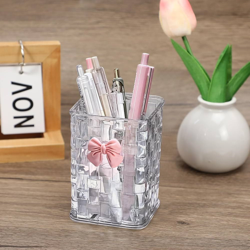 Soporte acrílico para bolígrafo, organizador de lápices transparente, soportes para vasos de b... | Amazon (US)