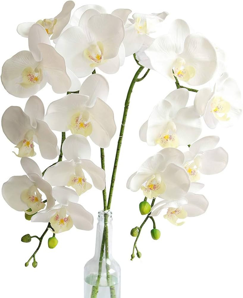 2pcs Real Touch Orchids Stems Artificial Flowers Fake Phalaenopsis Orchid for Table Centerpiece H... | Amazon (US)