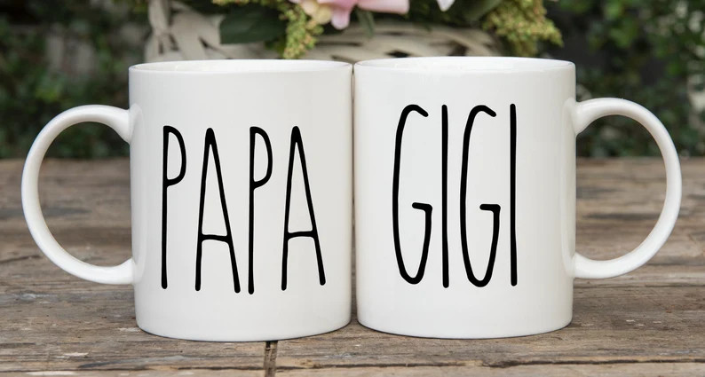 Gigi and Papa Coffee Mug Set // Grandparent Gift From | Etsy | Etsy (US)
