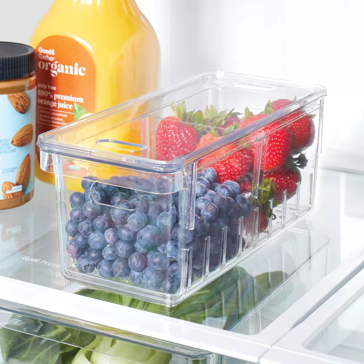 Divided Berry Bin with lid Clear - Brightroom™ | Target