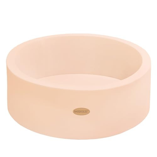 HARBOLLE Baby Ball Pit 35.4" Soft Round Memory Foam Ball Pits NOT Included Balls Indoor Outdoor Playpen for Babies Toddlers Kids Great Gift for Girls Boys, Beige | Amazon (US)