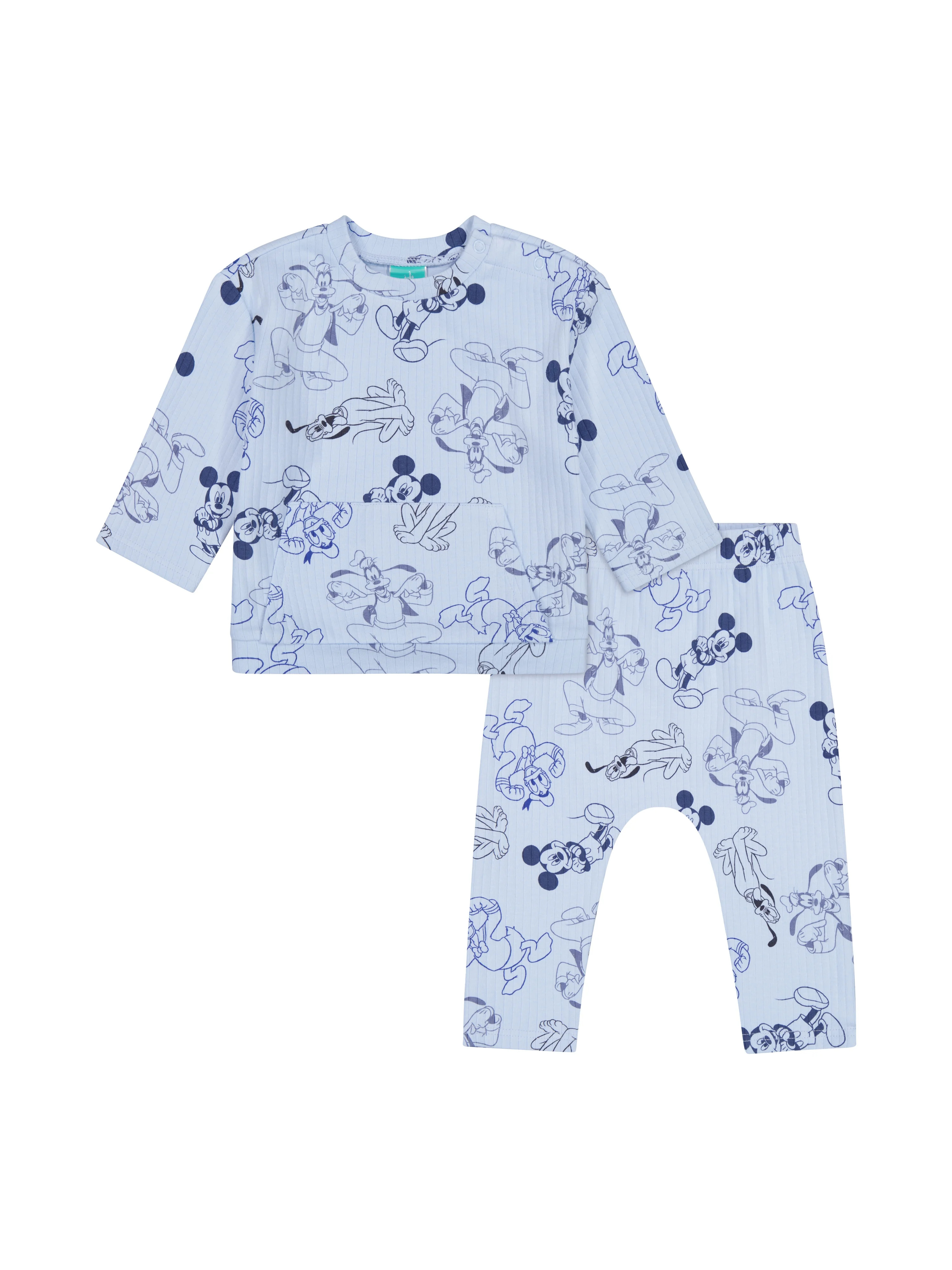 Mickey & Friends Baby Boy 2 Piece Rib Pant Set, Sizes 0/3 Months-24 Months | Walmart (US)