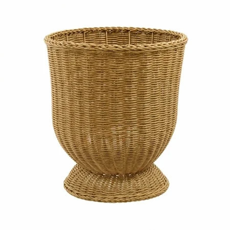 Yanxiao 12" Wicker Pedestal Planter, Handwoven Indoor Outdoor Plant Basket with Elevated Base, Decorative Boho Planter Pot for Fiddle Leaf Fig, Ferns & Houseplants, Ginger | Walmart (US)