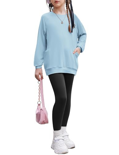 Arshiner 2 Piece Outfit for Girls Light Blue Back to School Outfit for Girls Age 6-14 | Amazon (US)