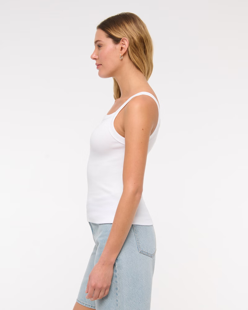 Straight Neck Rib Tank | Abercrombie & Fitch (US)