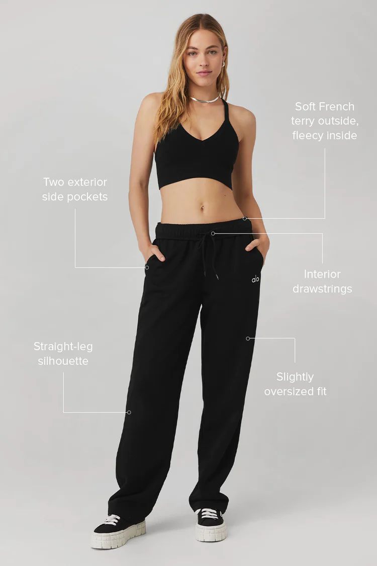 Accolade Straight Leg Sweatpant - Black | Alo Yoga