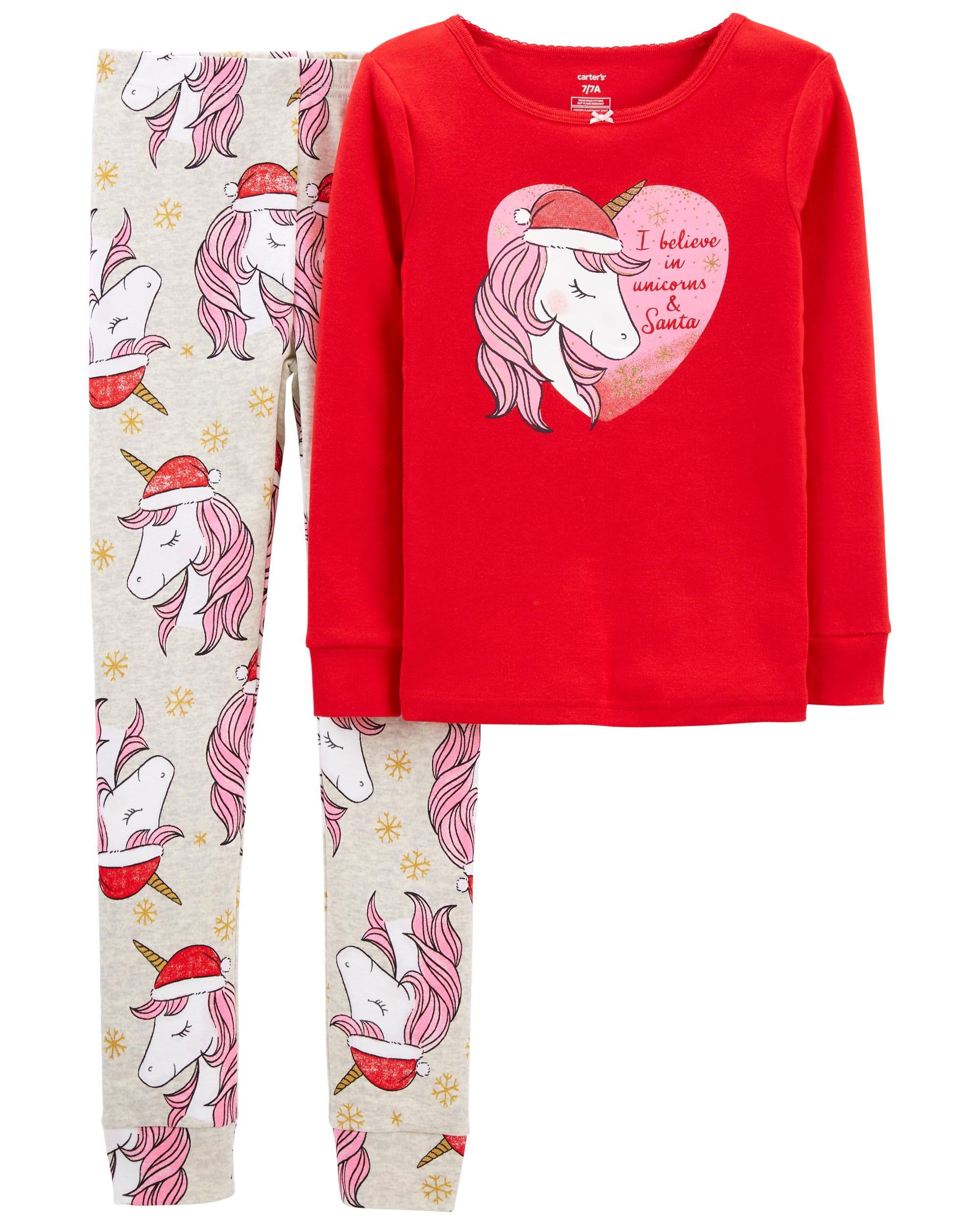 2-Piece Christmas Unicorn 100% Snug Fit Cotton PJs | Carter's