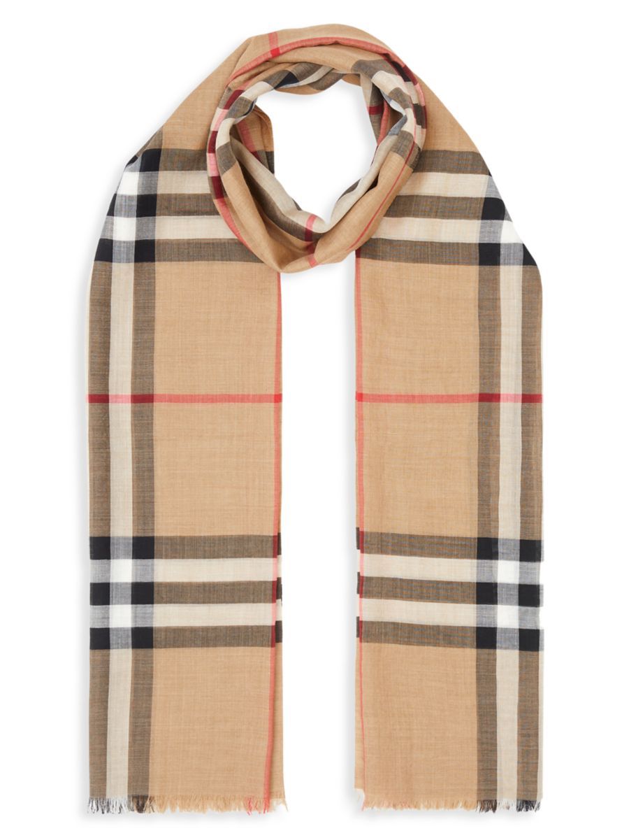 Giant Check Gauze Scarf | Saks Fifth Avenue