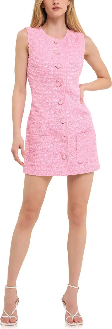 Endless Rose Sleeveless Tweed Minidress | Nordstrom | Nordstrom