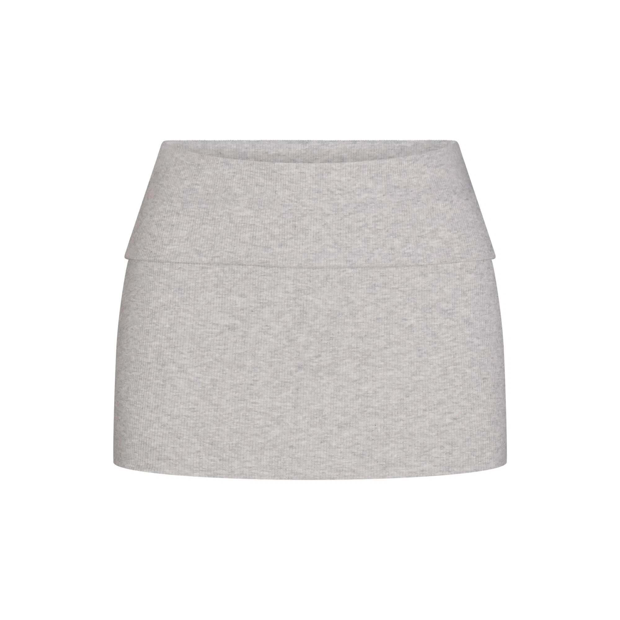 COTTON RIB FOLDOVER MINI SKIRT | LIGHT HEATHER GREY | SKIMS | SKIMS (US)