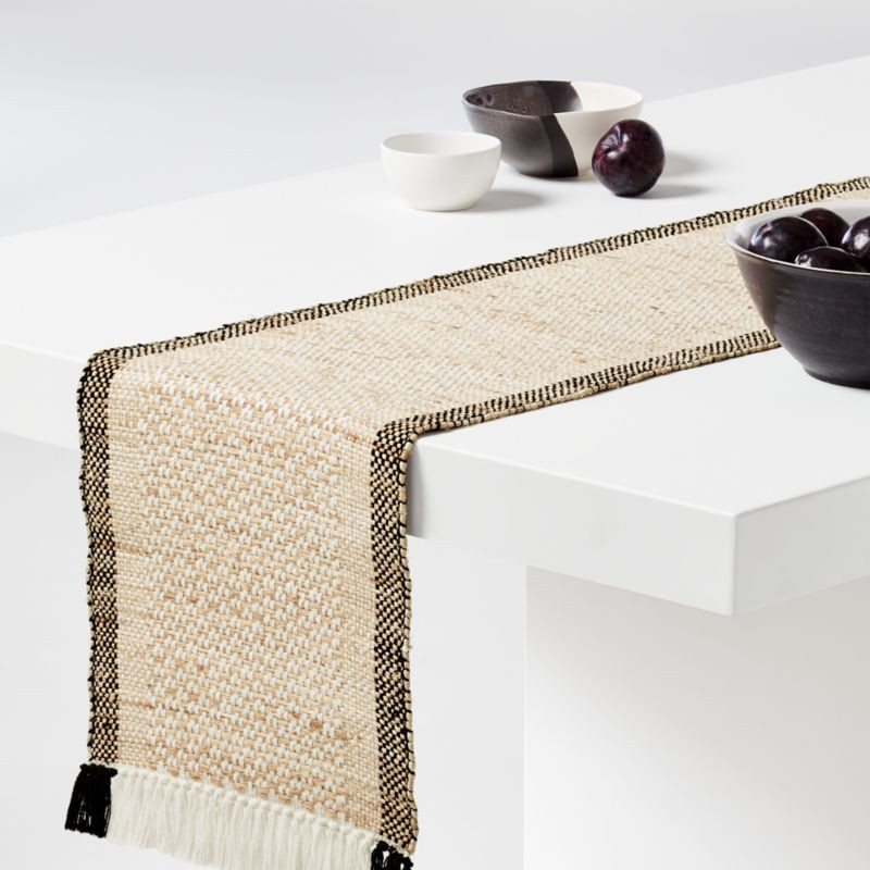 Jornada Woven Fiber Table Runners | Crate and Barrel | Crate & Barrel