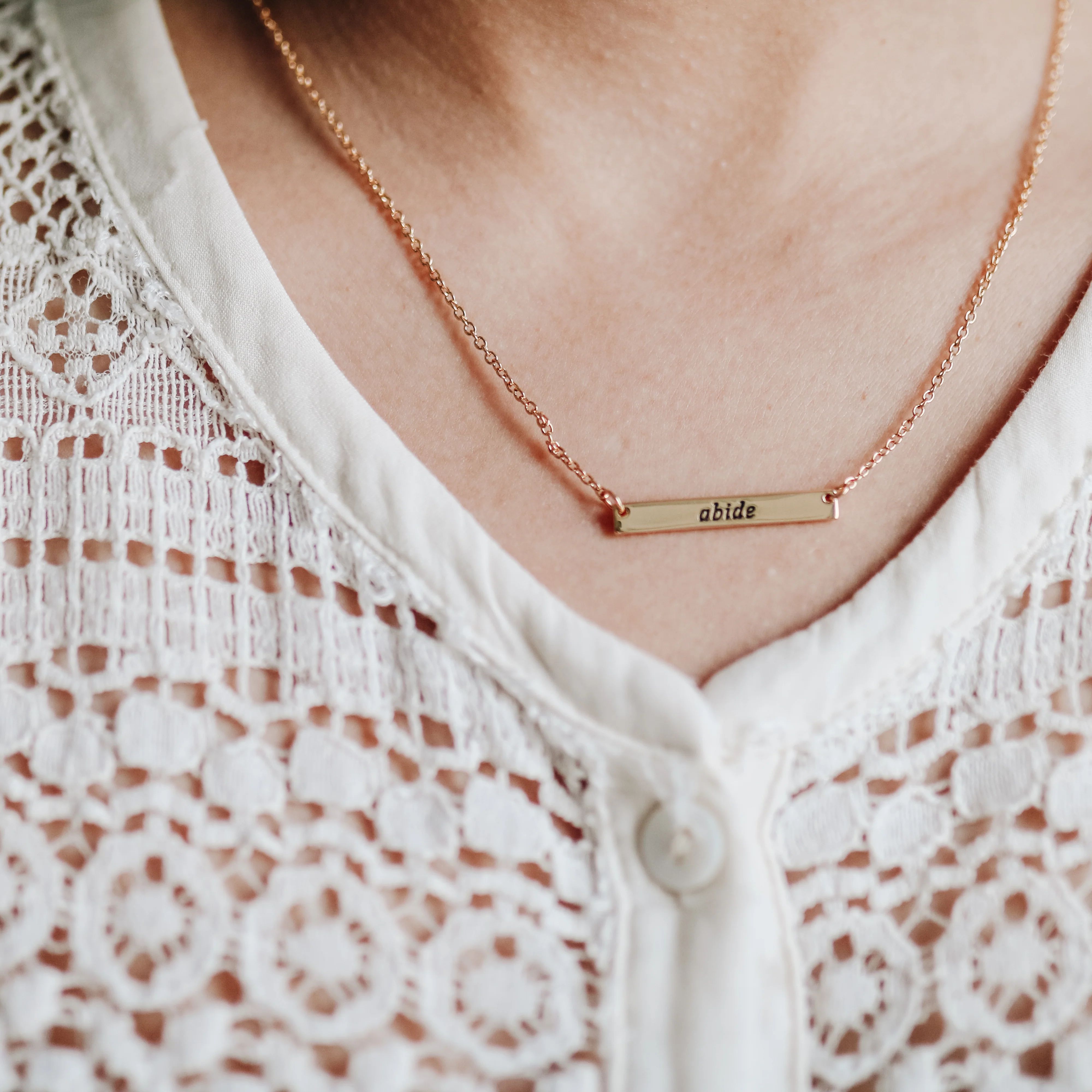 Abide Bar Necklace | The Daily Grace Co.